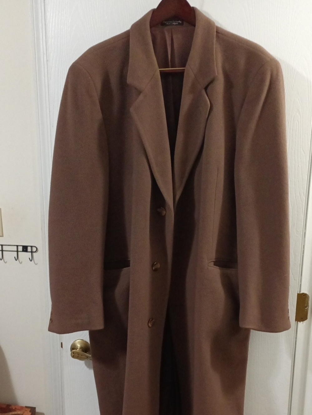 Men's Classic Cashmere Brown Overcoat - Tailored Long Coat
